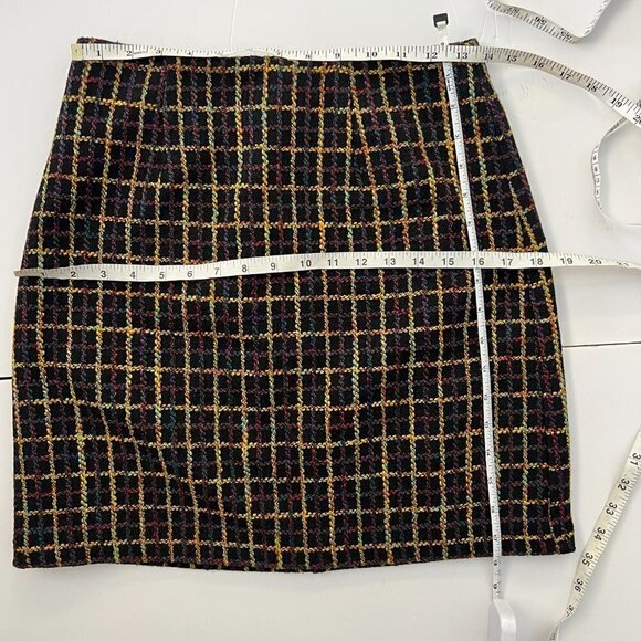 Anthropologie Hutch Tweed Plaid Multicolour Lined A-Line Mini Skirt Sz XS - Picture 10 of 10